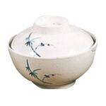 Thunder Group 3506BB 10 Oz 4.5 Inch Asian Blue Bamboo Melamine Round White Special Bowl with Lid, DZ