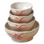 Thunder Group 3706 12.5 Oz 5 Inch Diameter Asian Gold Orchid Melamine Wave Rice Bowl, DZ