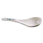 Thunder Group 7007BB 2.5 Oz 8.75 x 2.75 Inch Asian Blue Bamboo Melamine White Soup Ladle/Spoon, DZ