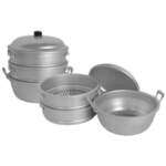 Thunder Group ALST004, 11.5x14.5-inch Aluminum Steamer Set of Lid, Steamer & Bottom, SET
