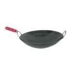 IRWC006, 14x3.785-inch Steel Wok, with 4.875-inch Wooden Handle, EA