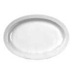 Thunder Group NS512W 11.5 x 8 Inch Western Nustone White Melamine Oval Narrow Rim Platter, DZ