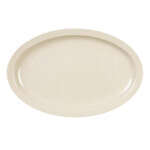 Thunder Group NS513T 13 x 8.5 Inch Western Nustone Tan Melamine Oval Beige Narrow Rim Platter, DZ