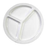 Thunder Group NS702W 10 Inch Western Nustone White Melamine Round 3 Compartment Plate, DZ