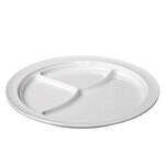 Thunder Group NS703W 10.25 Inch Western Nustone White Melamine Round 3 Compartment Plate, DZ