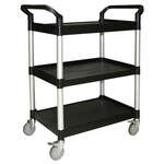 PLBC4019B, 40-1/2"x19-3/4"x37-7/8" 3-Tier Bus Cart, Black