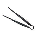 PLFTG006BK, 6-Inch 1-Piece Polycarbonate Pom Tong, Flat Grip, Black