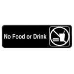 Thunder Group PLIS9331BK, 9x3-inch 'No Food Or Drink' Information Sign