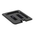 Thunder Group PLPA7160CSBK, Polycarbonate Sixth Size Slotted Cover For Food Pan, Black