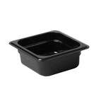 PLPA8162BK, Sixth Size 2.5-Inch Deep Black Polycarbonate Food Pan