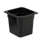Thunder Group PLPA8166BK, Sixth Size 6-Inch Deep Black Polycarbonate Food Pan