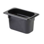 PLPA8194BK, Ninth Size 4-Inch Deep Black Polycarbonate Food Pan