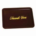 PLPT046BR, 4.5x6.5-Inch Plastic Tip Tray Gold Imprinted, Brown, 12/CS