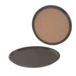 PLRT012CK, 12-Inch Fiberglass Round Slip Resistant Serving Tray with Cork
