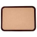 PLRT1612BCK, 16x12-Inch Fiberglass Rectangular Slip Resistant Serving Tray with Cork, Black