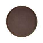 Thunder Group PLST1600BR, 16-Inch Polypropylene Rubber Lined Round Serving Tray, Brown