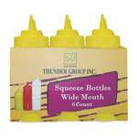 Thunder Group PLTHSB016YW, 16-Ounce Plastic Wide-Mouth Squeeze Bottle, Yellow, 6/Pack