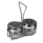SLCJH002, Stainless Steel 2 Holes Condiment Jar Holder