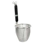 SLNS001, 5.5x5.5-Inch Stainless Steel Noodle Skimmer with Wooden Handle