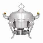 Thunder Group SLRCF8632, 5-Quart Stainless Steel Half Size Round Vintage Chafer with Wood Handles