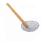 Thunder Group SLSKR104GV, 4x1.25-inch Galvanized Fine Mesh Skimmer with 9.25x1-inch Bamboo Handle, EA