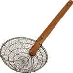 Thunder Group SLSKR108GV, 8x2.25-inch Galvanized Fine Mesh Skimmer with 12x1.5-inch Bamboo Handle, EA