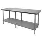 Thunder Group SLWT43084F, 30x84-Inch Stainless Steel Flat Top Worktable