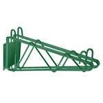 Thunder Group WBEP218, 18" Direct Wall Bracket, Double Shelf Support, Green Epoxy
