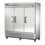 True Refrigeration True T-72-HC, 78.13-Inch 65.6 cu. ft. Bottom Mounted 3 Section Solid Door Reach-In Refrigerator