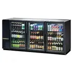 True Refrigeration True TBB-24GAL-72G-HC-LD, Black 3 Glass Door Refrigerated Back Bar Storage Cabinet, 115 Volts