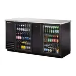 True Refrigeration True TBB-3G-HC-LD, Black 2 Glass Door Refrigerated Back Bar Storage Cabinet, 115 Volts