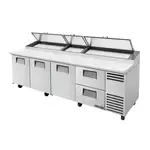 True Refrigeration True TPP-AT-119D-2-HC, 119.25-Inch 3 Door 2 Drawer Counter Height Refrigerated Pizza Prep Table