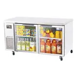 Turbo Air JUR-60-G-N 2 Glass Doors Undercounter Refrigerator, Side Mount