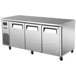 Turbo Air JUR-72S-N6 3 Solid Doors Undercounter Refrigerator, Side Mount - Narrow