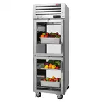 Turbo Air PRO-26-2R-GS-PT-N-L 2 Half Glass Front Doors / 2 Half Solid Back Doors, Pass-Thru Top Mount Refrigerator, Left-Hinged