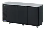 Turbo Air TBB-24-72SBD-N6 72-Inch 3 Solid Door Underbar Back Bar, Black Vinyl Exterior