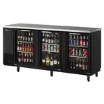 Turbo Air TBB-24-72SG-N Underbar 24.5-Inch D Narrow, 3 Glass Door (73-Inch L), Black Vinyl Ext. Back Bar, R-290