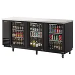 Turbo Air TBB-4SG-N, 90-Inch 3 Glass Doors Underbar Back Bar, Black Vinyl Ext.