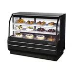 Turbo Air TCGB-60-B-N, 60.5-Inch 19.4 cu. ft. Curved Glass Refrigerated Bakery Display Case with 2 Shelves
