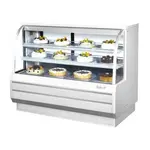 Turbo Air TCGB-60-W-N, 60.5-Inch 19.4 cu. ft. Curved Glass Refrigerated Bakery Display Case with 2 Shelves