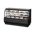 Turbo Air TCGB-72-B-N, 72.5-Inch 23.2 cu. ft. Curved Glass Refrigerated Bakery Display Case with 2 Shelves