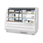 Turbo Air TCGB-72CO-W-N, 72.5-Inch 24.4 cu. ft. Curved Glass Refrigerated Bakery Display Case with 4 Shelves