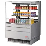 Turbo Air TOM-36L-UFD-S-3S-N, 34-inch 2 Shelf Low Profile Open Display Case, Rear Sliding Doors