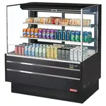 Turbo Air TOM-48L-UFD-B-3S-N, 46-inch 2 Shelf Low Profile Black Open Display Case, Rear Sliding Door