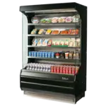 Turbo Air TOM-50B-SP-N Open Display Vertical Merchandiser 50-Inch L Full Size Solid Side Panel-Black