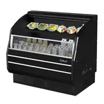 Turbo Air TOM-50LB-SP-A-N Open Display Horizontal Merchandiser 50-Inch L Low Profile Solid Side Panel-Black Ext.& Int.