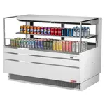Turbo Air TOM-60L-UFD-W-2S-N, 58-inch 1 Shelf Low Profile White Open Display Case, Rear Sliding Door