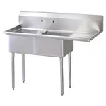 Turbo Air TSA-2-R1, 18 x 18 x 11-inch Two Compartment Sinks, Stainless Steel