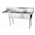 Turbo Air TSA-3-L1-E, 75-inch Three Compartment Sink, Green World Series