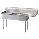 Turbo Air TSA-3-R1, 18 x 18 x 11-inch Three Compartment Sink, Stainless Steel